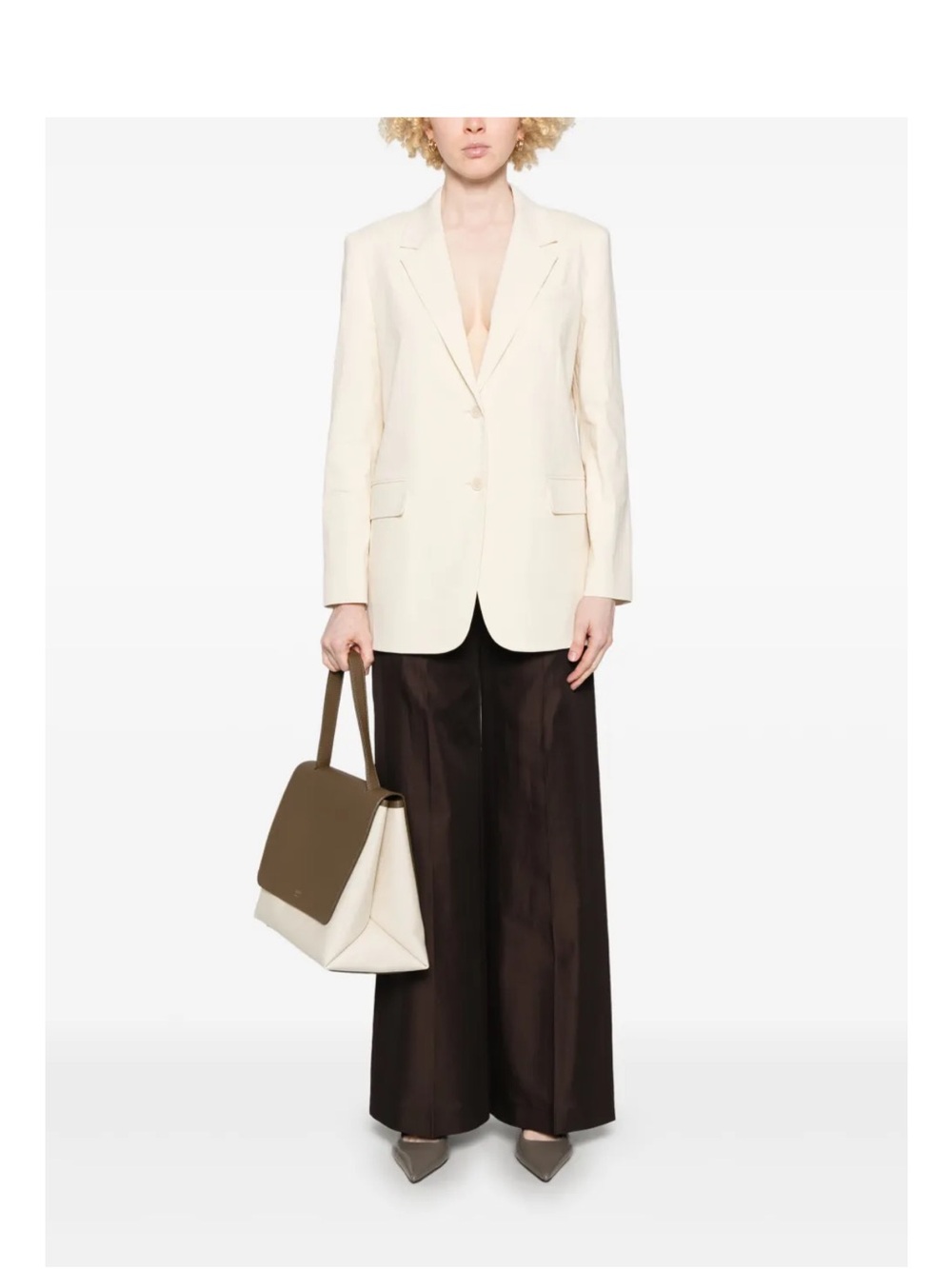 Theory Cream Notch-Lapel Blazer